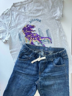 Remera mc blanca dino de lentejuela Tex 11-12a(161)