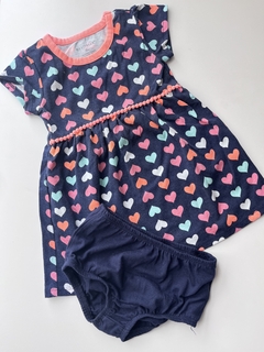 Vestido azul corto corazones t18m Healthtex (85)