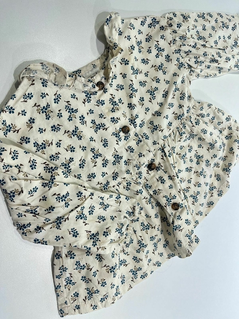 Camisola beige con flores azules carters 12m(169) - comprar online