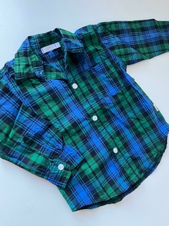 Camisa verde a cuadros cofee 24m(110)