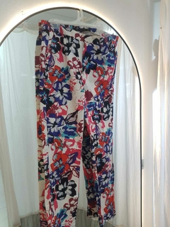 Pantalón blanco flores zara t.34(ci 25) - comprar online