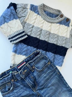 Sweter azul y gris importado 1a(259) - comprar online