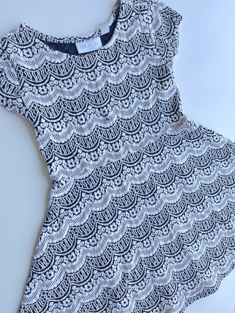 Vestido negro con blanco Place t5-6 años(160)