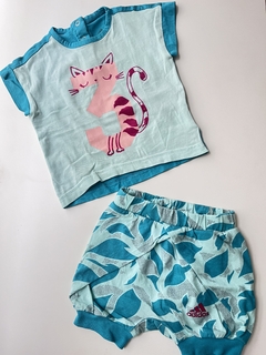 Conjunto adidas Gatito verde t0-3m (166)