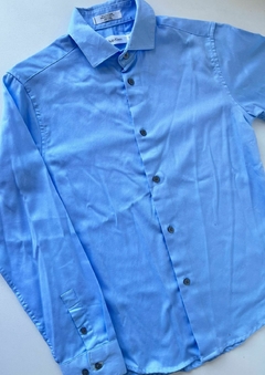 Camisa ml celeste de saten Calvin klein 12a(332)