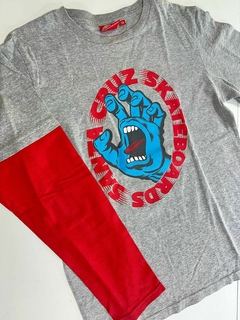 Remera ml gris con manga roja mano azul santa cruz 14a(338) - comprar online