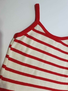 Musculosa rayada beige y roja Little akiabara 4a (56) - comprar online