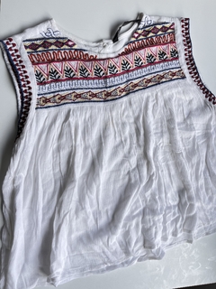 Camisola blanca bordada Zara t8a (187)