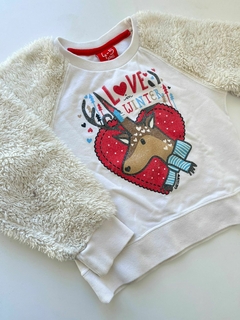 Buzo blanco peludito love grisino 4-5a(52)2da seleccion - comprar online