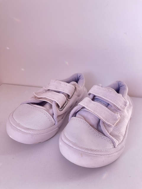 Zapatillas blancas tela abrojo t28 Mimo(05)