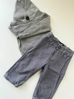 Pantalon de vestir azul babycottons 12m(281) - comprar online