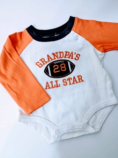 Body ml blanco y naranja Grandpas Jumping t3m(191)