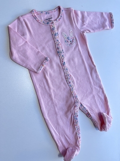 Enterito rosa con flores y conejito Carters t3m(157)