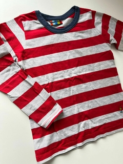 Remera rayada rojo y gris owoko 4a(97)