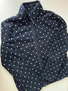 Campera polar azul oscuro lunares uniqlo 9-10a(173)