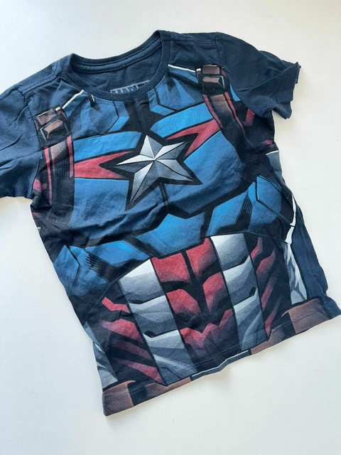 Remera mc azul capitan america marvel 4a(326)