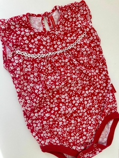 Body ml rojo flores blancas mimo 12m(251)