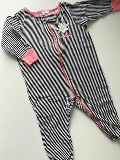 Enterito algodon rayado lineas azules smile gerber 3-6m(255) - comprar online