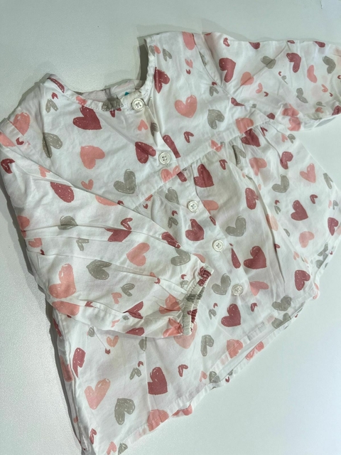 Camisa ml blanca con flores tex baby 12m(126) - comprar online