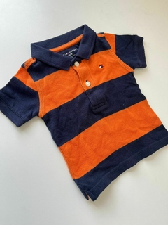 Chomba mc rayado naranja y azul tommy hilfiger 3-6m(62)