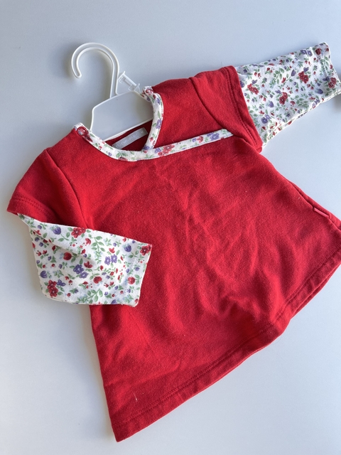 Remera roja flores Ml Mimo t6m(30)