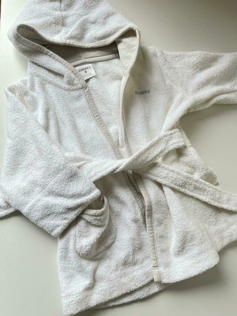 Bata de baño blanca cheekt 3m-12m(161)