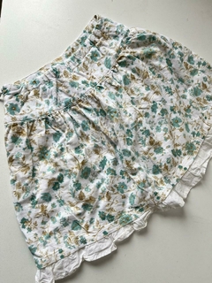 Pollera flores verdes corderoy mimo 4a(152)