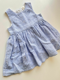 Vestido celeste jaspeado HyM 6m (219)