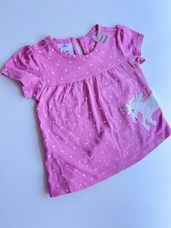 Remera rosa mc lunares Carters 12m(60)