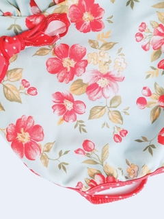 Malla celeste flores rojas Mimo 9m (182) - comprar online