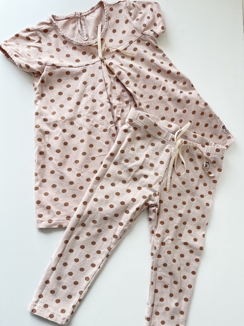 Duo vestido y calza rosa lunares t18m Akiabara (113)