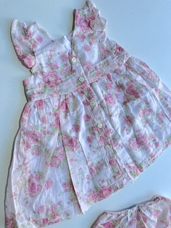 Vestido flores gasa Baby Cottons 9m(147)2da oportunidad en internet