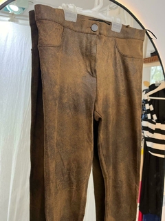 Pantalon marron de gamuza zara t.S(ci 25) - comprar online