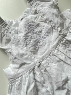 Vestido blanco encaje y lentejuelas sin manga mimo 3m(255) - comprar online