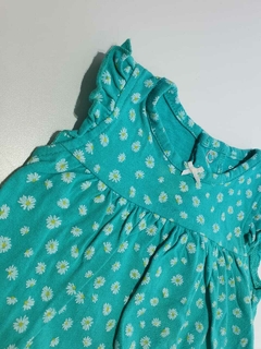 Romper de algodon turquesa flores carters 6m(51 b) - comprar online