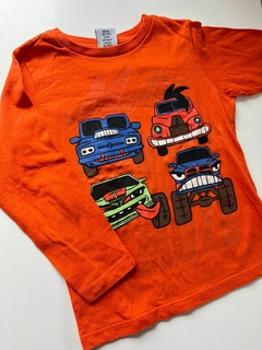 Remera ml naranja algodón grisino 5-6a (202)