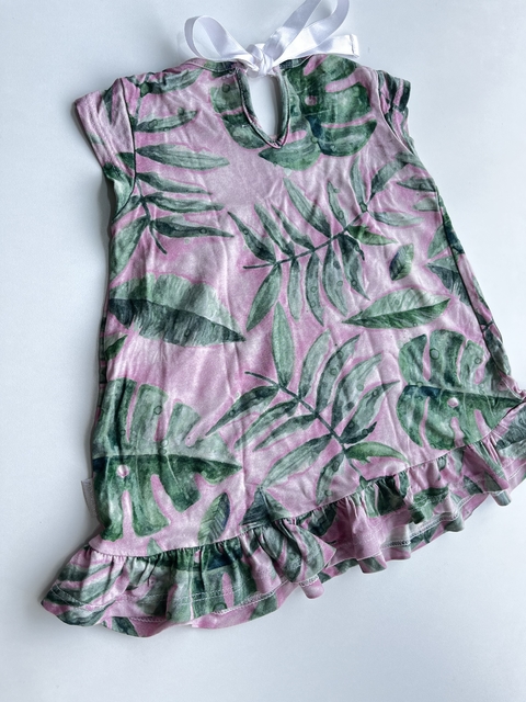 Vestido rosa de hojas mc Mimo 9m (140)