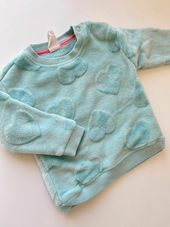 Buzo celeste plush corazon h&M 6-9m (255)