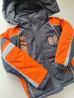 Campera naranja y gris con polar east west 4a(161)