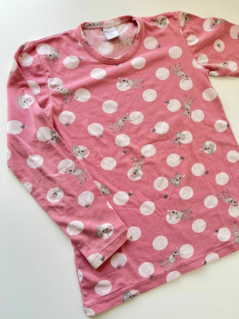 Remera ml rosa ciervos manzanitas 8a(298)