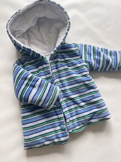 Campera de plush doble lienas azules y celestes crayon 9m (231) - comprar online