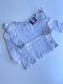 Remera ml gris lisa con volados Owoko 3rm (147)