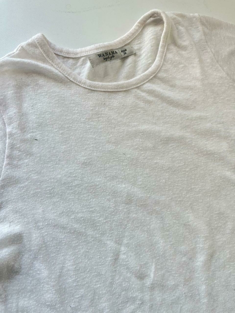 Remera de algodon blanca m corazon wanama 10a(289)