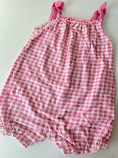 Romper de algodon rosa a cuadros carters 12m(42)