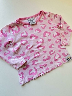 Remera ml rosa leopardo grisino 18-24m(103)