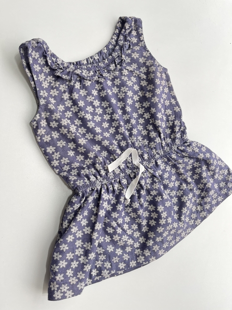Vestido azul mc de flores Crayon 12m(52)