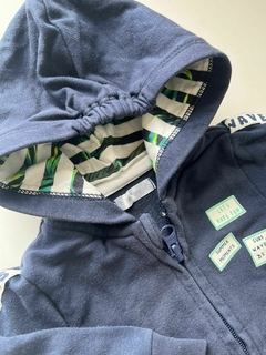 Campera azul algodon rustico con franja manga cheeky rn(255) - comprar online