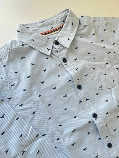 Camisa lineas celeste con dino ml fuzarka 7-8a(292) - comprar online