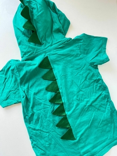 Remera mc verde con capucha dino poim 4a(326) - comprar online