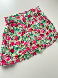 Pollera de algodon flores rojas the cofee 8a(152)